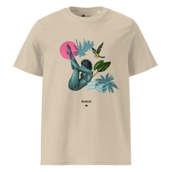 Unisex organic ribbed neck t-shirt: Pink like the Sun