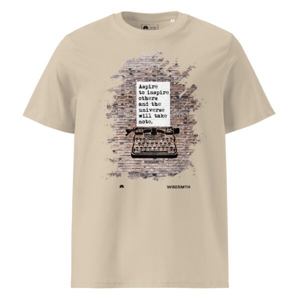 Unisex organic ribbed neck t-shirt: Aspire to Inspire - Image 2