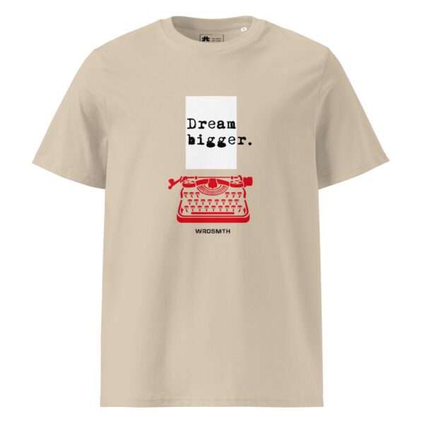 Unisex organic ribbed neck t-shirt: Dream Bigger - Image 2