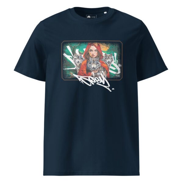 Unisex organic ribbed neck t-shirt: Wolves family - Image 2