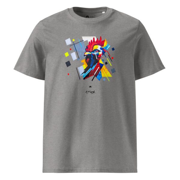 Unisex organic ribbed neck t-shirt : Fier comme un coq - Image 3