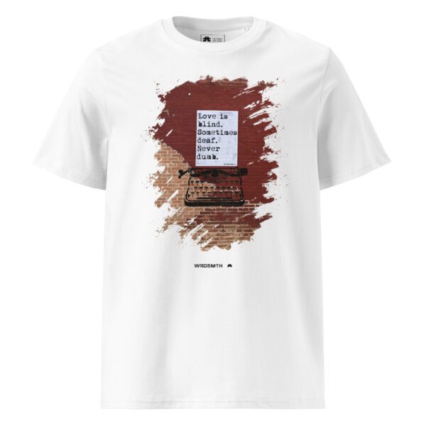 Unisex organic ribbed neck t-shirt: blind - deaf - undumb - Image 2