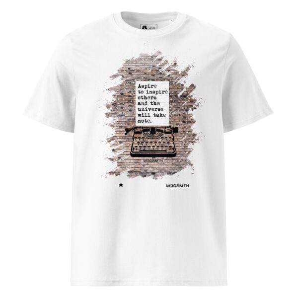 Unisex organic ribbed neck t-shirt: Aspire to Inspire - Image 3