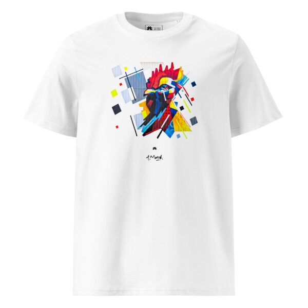 Unisex organic ribbed neck t-shirt : Fier comme un coq